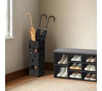 Songmics Metal Umbrella Holder, Umbrella Stand With Hooks And Drip Tray, Black
