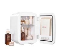 SONGMICS Mini Fridge 4L/6 Can, Portable Small Fridge Mini Cooler & Warmer | Portable Mini Fridge for Bedroom, Quiet Skincare Fridge, AC/DC Power for Car/Drinks/Makeup/Beauty/Travel, White, ERF001W102