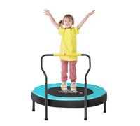 SONGMICS Mini Trampoline 3 ft, 91.4 cm Dia. Kids Trampoline with Handlebar, Steel Legs, Safety Cover