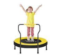 SONGMICS Mini Trampoline 3 ft, 91.4 cm Dia. Kids Trampoline with Handlebar, Steel Legs, Safety Cover