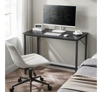 Songmics Minimalist Work Desk, Industrial Style Home Office Table With Metal Structure, Black