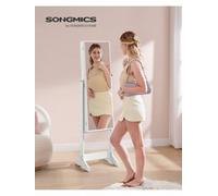 Songmics Mirror Jewellery Cabinet Armoire, Standing Full-Length Mirror, Lockable Jewellery Organiser, Gift Idea