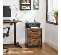 Songmics Mobile Document Center, Dual-Drawer Filing Unit With Industrial Design, Rustic Brown And Black