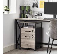 Songmics Mobile Filing Cabinet, Rolling Office Storage With 2 Lockable Drawers, Steel Frame File Organizer, Heather Greige
