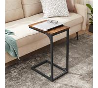 Songmics Modern C Table, Industrial Side Unit For Living Areas, Rustic Brown And Black