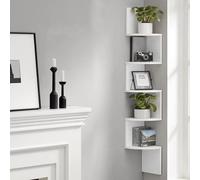 Songmics Modern Corner Shelf, Floating Display Storage, Room Organizer For Plants And Decorations, Home Storage Rack, Cloud White