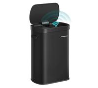 SONGMICS Motion Sensor Kitchen Bin, 13-Gallon (50 L) Automatic Rubbish Bin, Wave or Touch to Open, Soft Close Lid, Steel, Includes 15 Bags, Ink Black LTB640B02