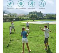 SONGMICS Multi Purpose Sports Net Adjustable Poles Large Portable Net in Black SONGMICS Black