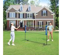 SONGMICS Multi Purpose Sports Net Adjustable Poles Large Portable Net in Blue SONGMICS Blue