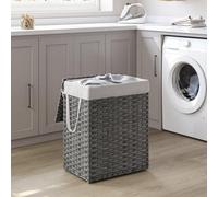 Songmics Multi-Purpose Storage Container, Foldable Clothes Hamper With Removable Liner, Grey