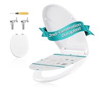 SONGMICS O-Shape Toilet Seat Soft Close, with Handle, Quick-Release, Universal Toilet Seat, Easy Installation, Duroplast, 300 kg High Load, Heavy-Duty, White BTL101WZ01