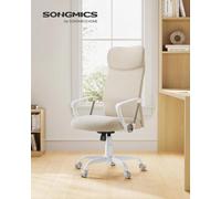 Songmics Office Chair, Ergonomic Desk Chair, Swivel Chair, Upholstered Seat, Adjustable Height, Tilt Function