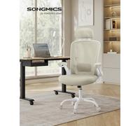 Songmics Office Chair, Ergonomic Mesh Chair With Mesh Back For Desk, Foldable Armrests