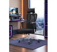 Songmics Office Gaming Chair, Height Adjustable Desk Chair With Lumbar Support, 150 Kg Load, Black
