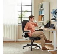 Songmics Office Swivel Chair With 76 Cm High Back Large Seat And Flip-Up Armrest Computer Desk Executive Chair Pu Obg51Buk