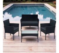 Songmics Outdoor Patio Sets, Pe Wicker Polyrattan Garden Furniture, Ideal For Conservatory Balcony And Backyard, Brown And Grey