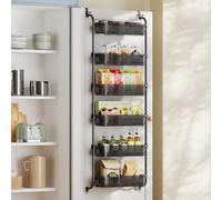 Over-the-door organiser with adjustable storage baskets, Transparent Black