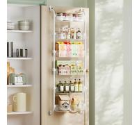 SONGMICS Over-the-Door Pantry Storage Organiser, 6-Tier Door-Hanging Spice Rack with Adjustable Tall Baskets, Space-Saving, for Kitchen Bedroom Bathroom Laundry Room, Transparent KCS046WG01