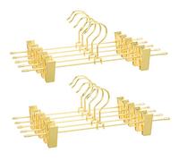 SONGMICS Pack of 10 Metal Trouser Hangers 30cm with 2 Non-Slip Clips