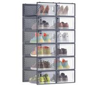 12 Set Storage Boxes, Transparent + Blue / 33.5x23.2x14.3cm / 12