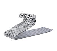 SONGMICS Pack of 20 Metal Trouser Hangers with Open End and Non-Slip Coating, Space Saving, 38 cm Wide, Grey CRI04G-20