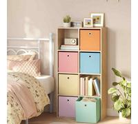 Songmics Pack Of 6 Collapsible Storage Cubes, Colourful Fabric Storage Bins For Cube Shelving, Bedroom And Living Room, Rainbow