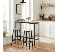 Songmics Pair Of Bar Stools, Counter Chairs, Durable Steel Frame, Effortless Setup, Industrial, Greige And Black