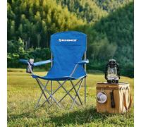 Songmics Pair Of Foldable Camping Chairs, Comfortable And Sturdy, With Drink Holders, Blue