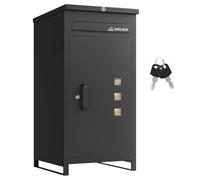 SONGMICS Parcel Box Outdoor, 90 L Large Capacity, for Letters and Parcels | Lockable Outdoor Parcel Delivery Box, 44 x 44.5 x 91 cm, Weatherproof, Sturdy, Poster Collection GMB092B101