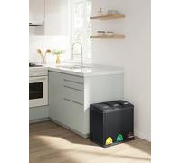 Songmics Pedal Bin, 3 X 8L Metal Rubbish Bin, Trash Bin For Kitchen, Waste Separation And Recycling, Includes 15 Bin Bags, Silver