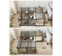 Songmics Pet Exercise Play Pen With Bottom, 20 Panels, Diy Enclosure Fence Cage For Small Animals, Guinea Pigs, Hamsters, Bunnies