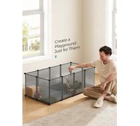 Songmics Pet Playpen With Floor, Small Animal Enclosure, Diy Plastic Cage,indoor Run For Hamsters, Rabbits, Hedgehogs, Guinea Pigs