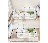 Songmics Pet Playpen With Floor, Small Animal Enclosure, Diy Plastic Cage, Indoor Run For Hamsters, Rabbits, Hedgehogs, White