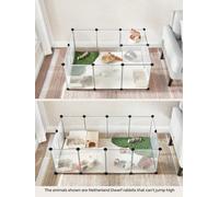 Songmics Pet Playpen With Floor, Small Animal Enclosure, Diy Plastic Cage, Indoor Run For Hamsters, Rabbits, Hedgehogs, White