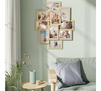 Songmics Photo Frame Gallery Set, Wall Picture Display Collection, Home Decor Frame Arrangement, Natural Beige
