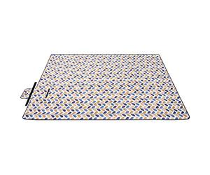 SONGMICS Picnic Blanket, 300 x 200 cm, Large Waterproof Picnic Mat for Camping, Park, Garden, Beach, Machine Washable, Foldable, Leaf Pattern GCM008U03