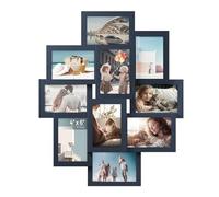 SONGMICS Picture Frame Collage 10 Photo Frames for 4x6 Inch Pictures Photo Collage Wall Collage Multi Frame Wall Decoration Christmas Navy Blue RPF020Q01