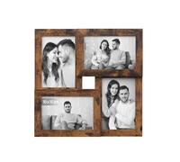 SONGMICS Picture Frame Collage 4 Photo Frames for 10 x 15 cm Pictures, Photo Collage, Wall Collage, Multi-Frame, Wall Decoration, Christmas, Vintage Brown RPF025X01