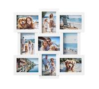 SONGMICS Picture Frame Collage for 9 Photos in 4x6, Picture Frames, Photo Frame Set, Glass, Assembly Required, Wall-Mounted, Family Photos, MDF, Cloud White RPF029W01