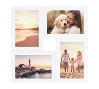 SONGMICS Picture Frames Wall Hanging, Set of 4, 4 x 6 inches | Small Photo Frame, 17.3 x 1.5 x 12.3 cm, White, KAVI Collection RPF101WZ01