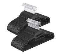 SONGMICS Plastic Clothes Hangers, Set of 50, 41×22×0.6cm, Black