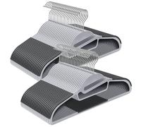SONGMICS Plastic Clothes Hangers, Set of 50, 41.5x22.5x0.5cm, Light and Dark Grey