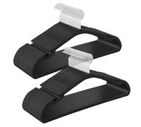 SONGMICS Coat Hangers, Pack of 50, Heavy-Duty Plastic Clothes Hangers, with Wide Shoulder Notches, Trousers Bar, 360?Swivel Hook, Space-Saving, 41.6 x 21.4 cm, for Wardrobe, Ink Black CRP060B01