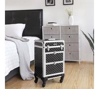Songmics Portable Cosmetic Case Trolley For Makeup Storage In Black Black One Size