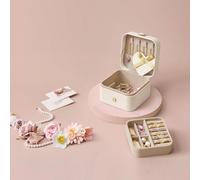 SONGMICS Portable Jewellery Box with Two Layers for Accessories in White SONGMICS White