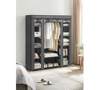 Songmics Portable Wardrobe, Foldable Closet, Clothes Storage Organiser With Hanging Rail, Shelves, Fabric Cover
