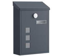 Songmics Post Box, Wall Mounted Letterbox, Mailbox With Sloped Roof, Copper Lock Cylinder, Swivel Cap, Viewing Windows