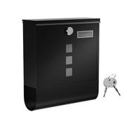 SONGMICS Mail Box, Wall-Mounted Post Box with Lock with Rotating Lid, 30.8x10x33.8cm, Black