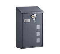 SONGMICS Post Box, Wall Mounted Letterbox, Viewing Windows, Nameplate