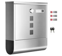 SONGMICS Post Box, Wall Mounted Letterbox, Viewing Windows, Nameplate